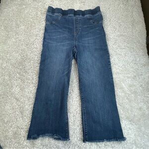 Spanx Cropped Pull On Jeans Raw Hem size 1X. 20231P